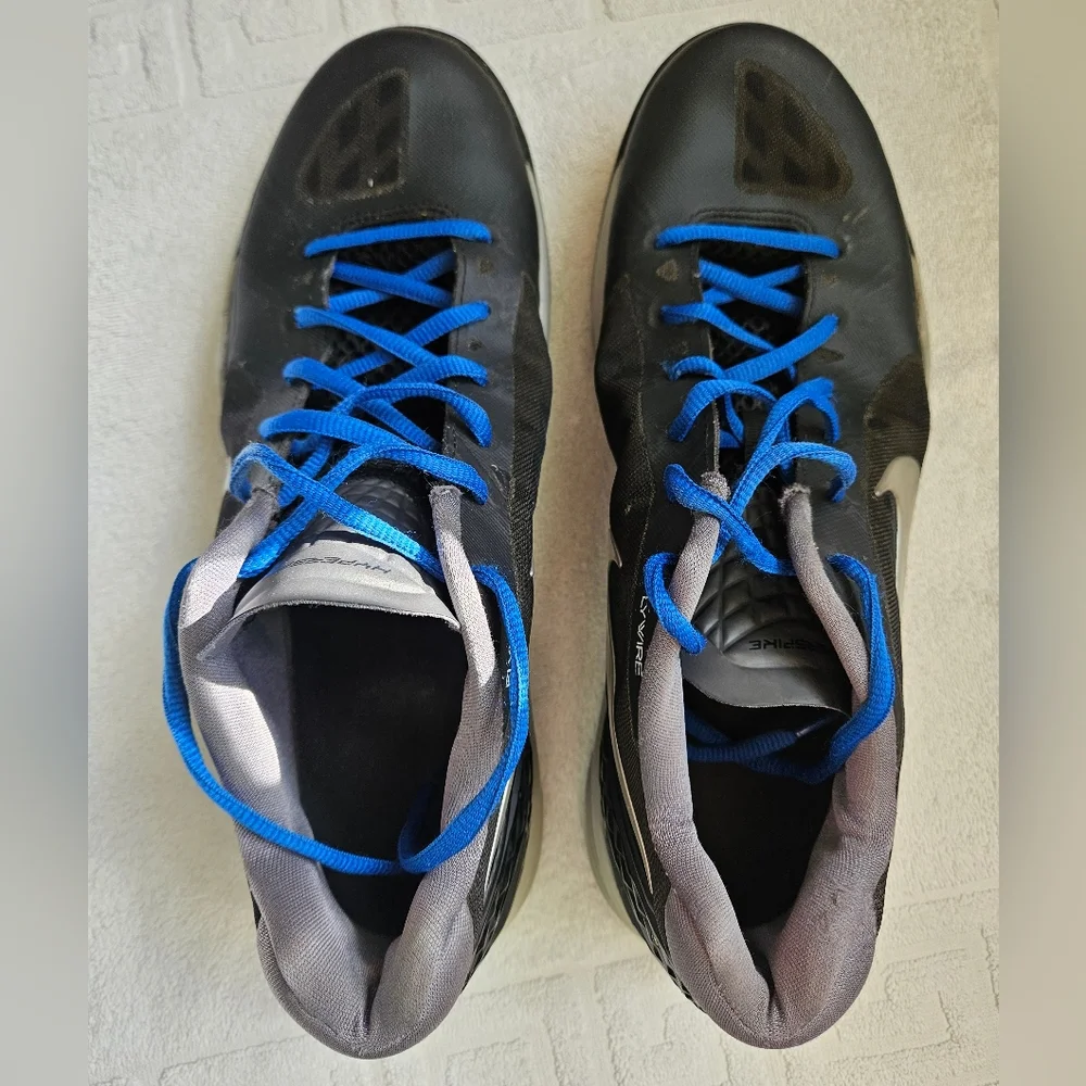 Nike hyperspike flywire athletic shoes Sneakers Womens 11.5 black blue silver - Picture 3 of 10